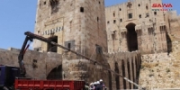 البدء بأعمال ترميم مدخل قلعة حلب المتضررة جراء الزلزال